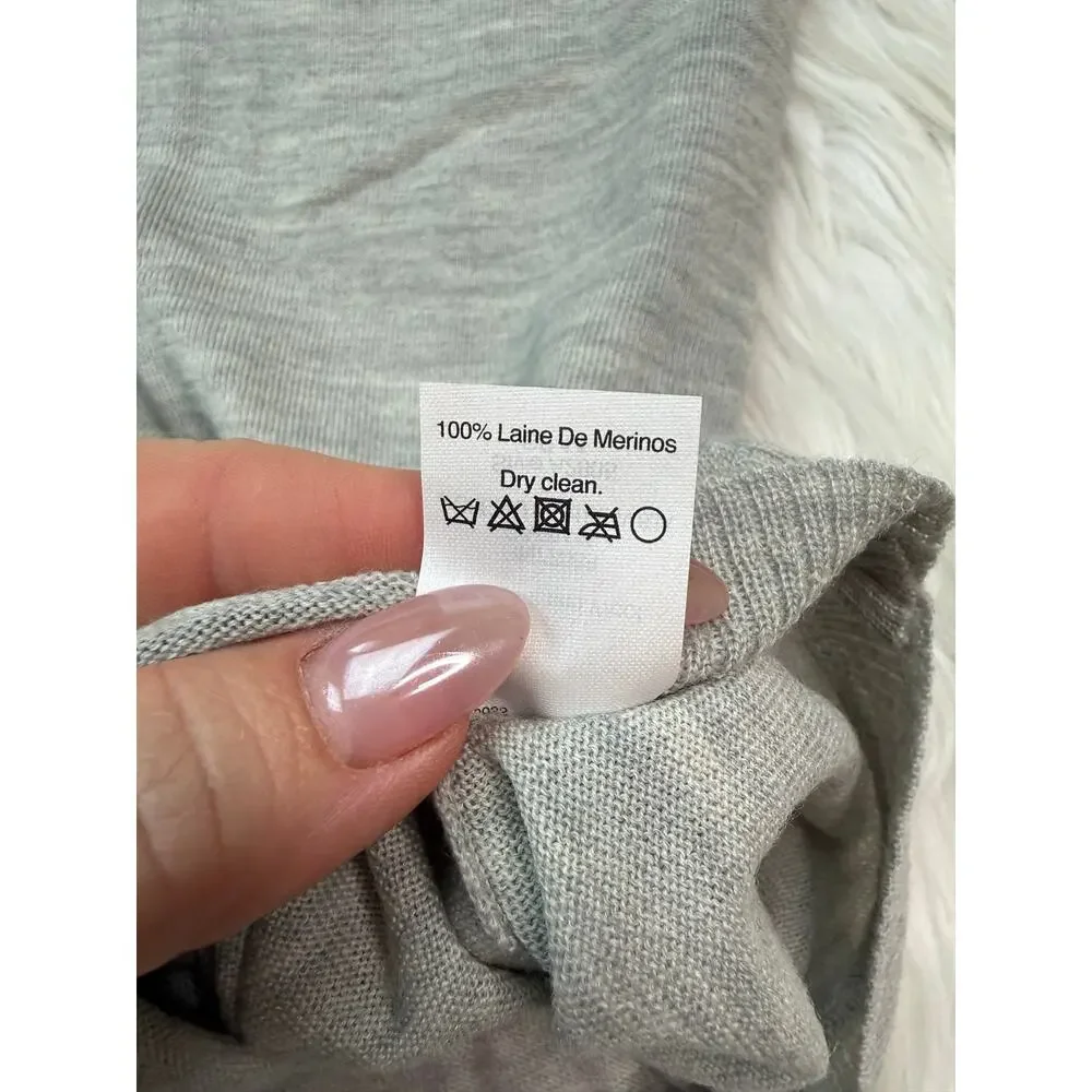 J. CREW Lightweight Merino Wool Mesh Sweater Gray Size S Style A2805 Preppy